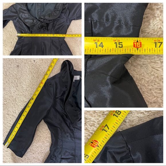 Rickie Freeman Teri Jon black Ruffle collar dress - Picture 6 of 6